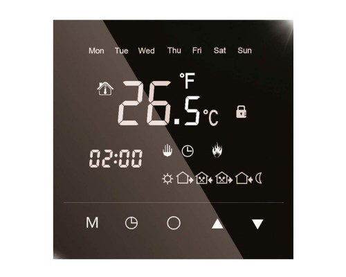 Терморегулятор WarmLife Mirror m62 Black Wi Fi, программируемый 3,5 кВт