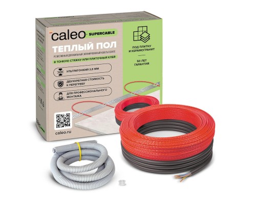 Кабельный теплый пол Caleo Supercable 18W-90 (1,62кВт/90м.п./8,1-12,5м2)