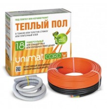 Теплый пол кабельный UNIMAT CORD 18W-60 (1,08кВт/5,4-8,3м2)