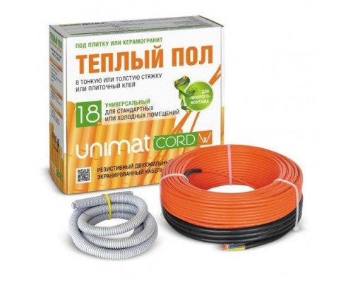 Теплый пол кабельный UNIMAT CORD 18W-60 (1,08кВт/5,4-8,3м2)